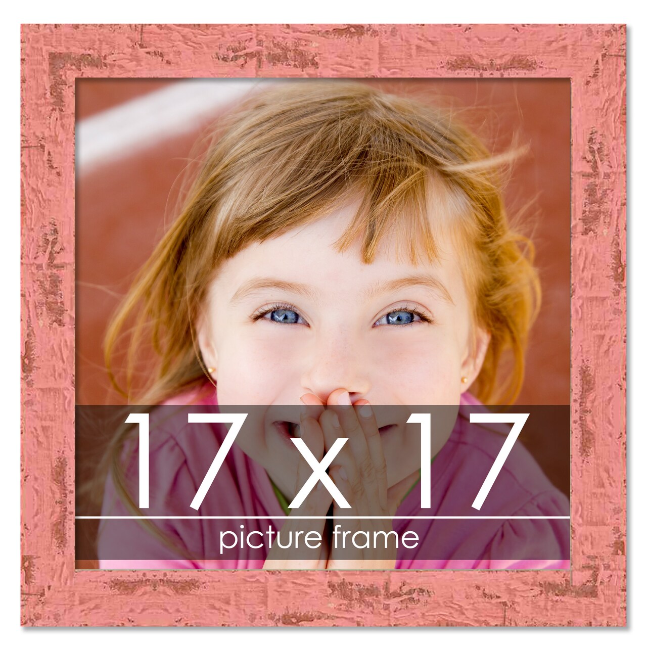 Square Shabby Chic Pink Picture Frame - UV Acrylic, Foam Board Backing, Hanging Hardware